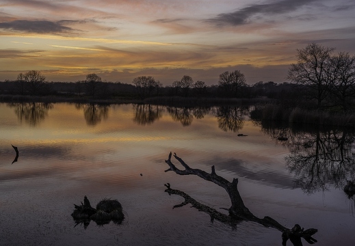 Coucher de soleil sur l'étang Ricot