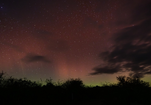 Aurores boréales dans la Brenne en France